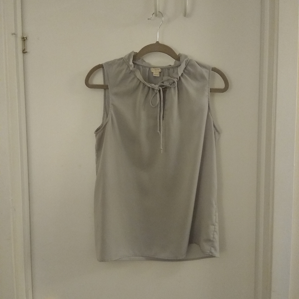 Silk cami w/ mock ruffle turtle neck